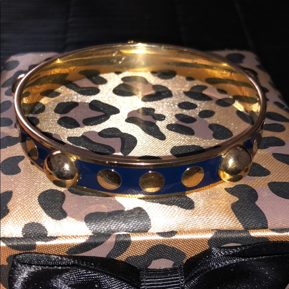 C.Wonder Navy and Gold Polka Dot Bangle